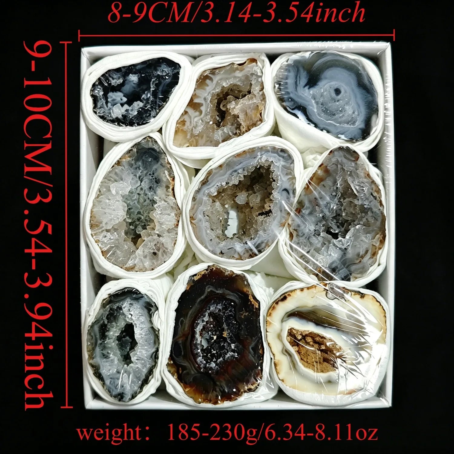 Natural Mexico Agate Geode Box Natural Crystal Rough Stone for Gifts and Decor