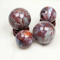 Natural Red Blood Agate Sphere Natural Crystal Rough Stone for Gifts and Decor