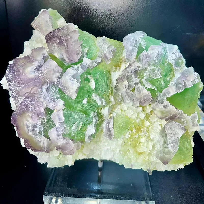 Green Purple Fluorite Mineral Specimen