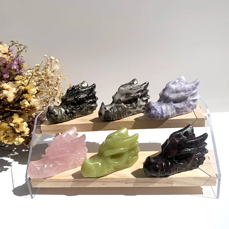Crystal Dragon Head Carving