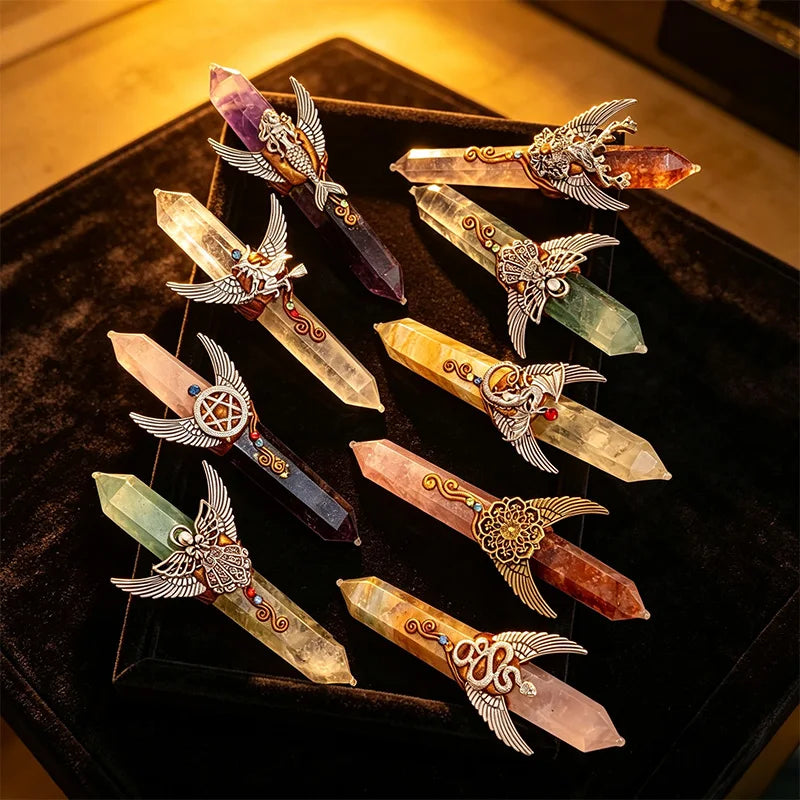 Natural Crystal Magic Stick Wand Tower Point Wedding Crystal Crafts for Decor