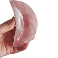 Moon Shaped Crystal Gemstone Bowls Natural Hand Carved Rose Quartz Crystal Moon Bowls Stone for Gifts