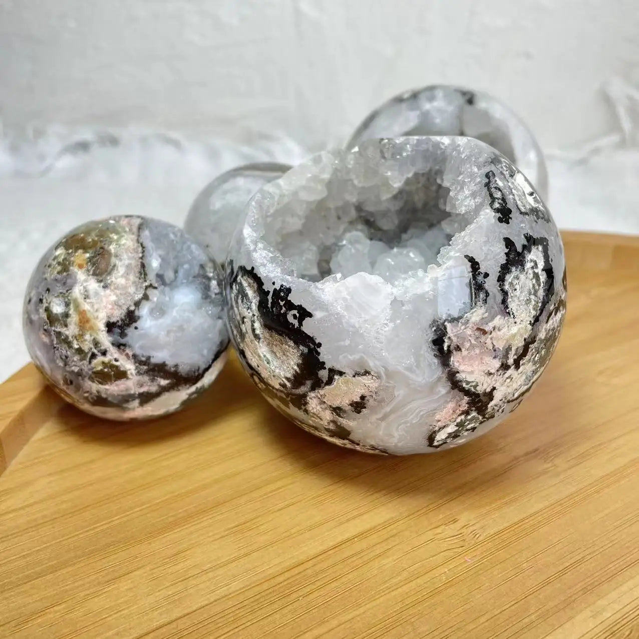 Natural Argentina Agate Stone Argentina Agate Slabs Crystal Sphere for Decoration