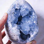 Natural Blue Celestite Druzy Quartz Crystal Egg Cluster Raw Stone Celestite Geode for & Crafts Other Crystal Products