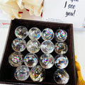 Natural Clear Quartz Small Sphere Rainbow Cracked Crackle Quartz Sphere for Decoration