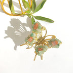 Natural Crystal Chip Butterfly Figurine Handmade Wire Wrapped Gemstone Ornament Decor