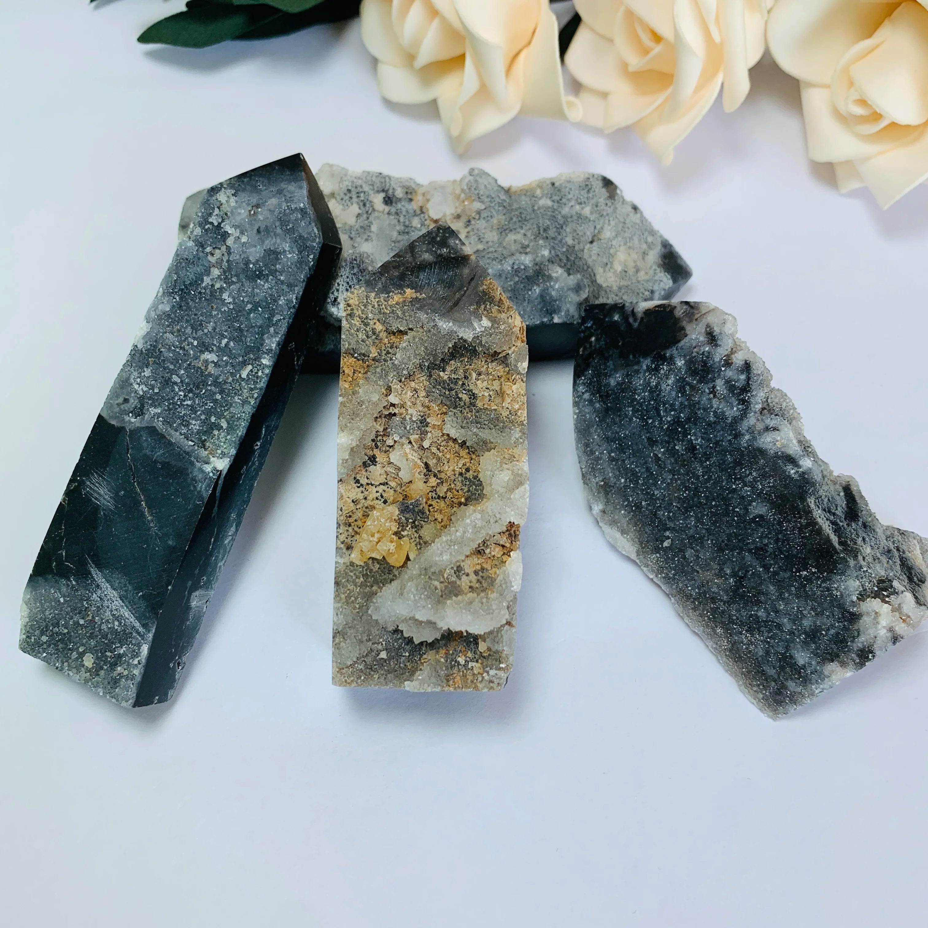 Natural Crystal Hand Carved Sphalerite Point Crystal Tower for Home Decoration