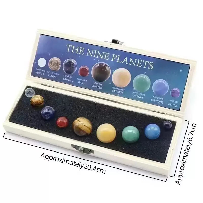 Natural Crystal Stone Nine Planets Ornaments Mineral Balls Gemstone Sphere Decor - Standard