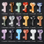 Natural Crystal Heart Key Stone Big Size Carved Love Heart for Desk Home Car Decor for Women Girls Boys
