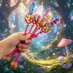 Natural Crystal Magic Wand Magical Girl Star Moon Fairy Wand Rose Quartz Amethyst Stick for Cosplay Party Home