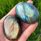 Natural Crystal Quality Blue Each Flashy Gemstone Polished Gemstone Labradorite Palm Stone