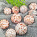 Natural Crystal Stones Red Net Stone Sphere Crystal Ball for Ornament