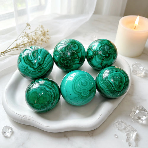 Natural Gemstone Banded Malachite Sphere Hand Polished Crystal Ball for Decoration Gift