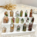 Natural High Grade Colorful Garden Quartz Tower Four Season Phantom Crystal Point with Clear Landscape Inclusion