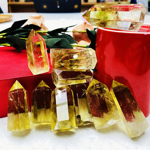 Natural Citrine Quartz Towers Smoky Citrine Points for Home Decor Crystal Decor