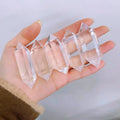 Natural Double Terminated Point Clear Quartz Crystal Tower for Craft Decor
