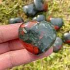 Natural Polished African Bloodstone Puffy Heart Crystal Heart Pocket Palm Stone for Home Decor