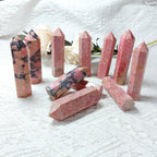 Natural Rhodonite Crystal Point Stone Polished Pink Rhodonite Tower Ornaments Home Decoration