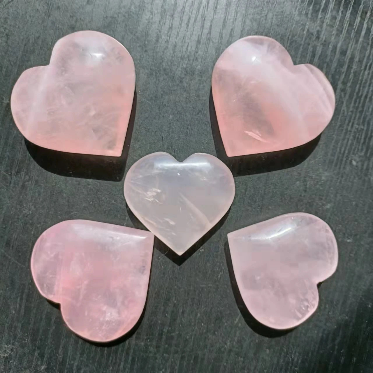 Natural Rose Quartz Heart Stone Polished Heart Shaped Pocket Palm Stone Stone
