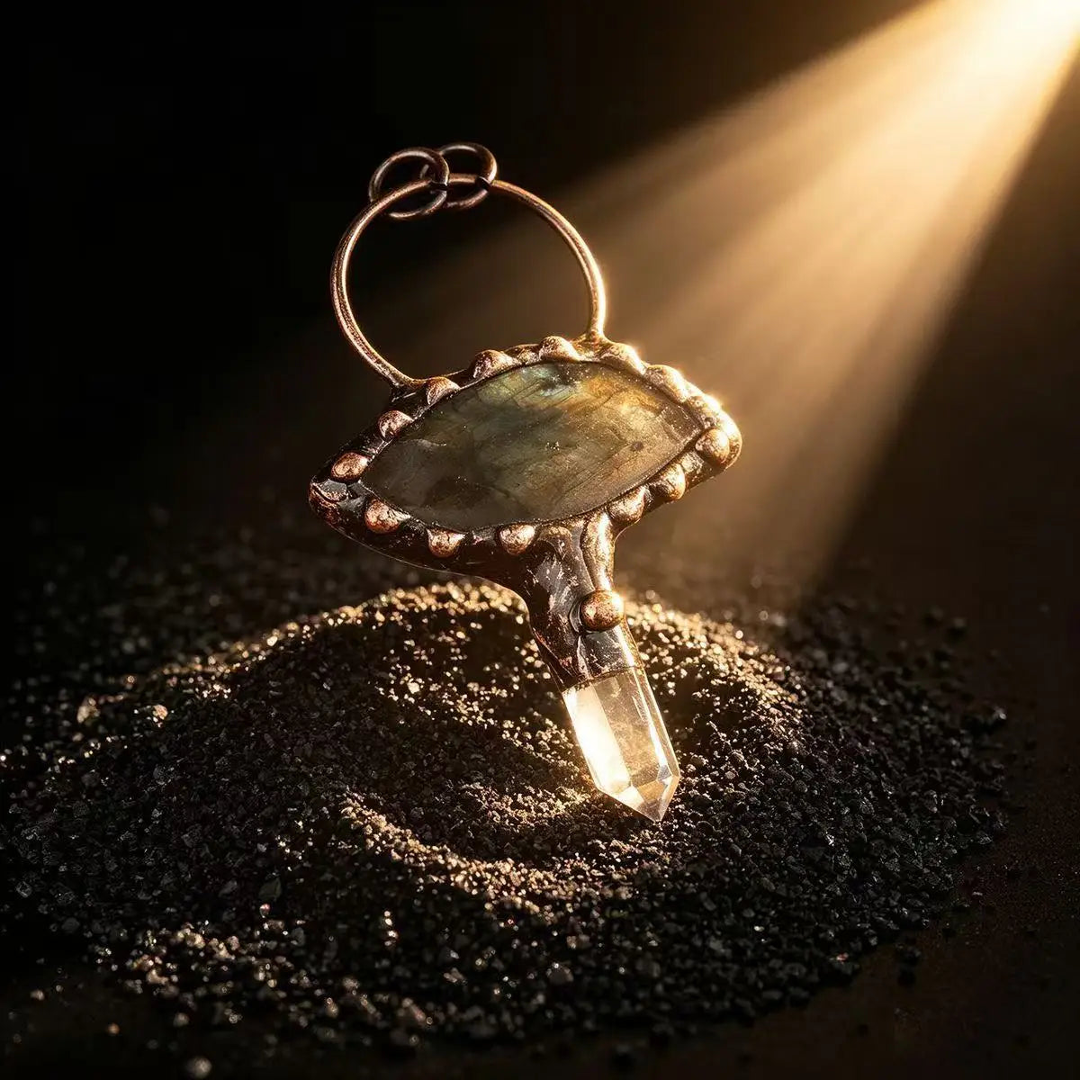 Labradorite Wire-Wrap Pendant