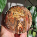 Polished Natural Egg Yolk Wood Grain Stone Sphere Yellow Banded Limestone Crystal Ball for Home Desktop Decor
