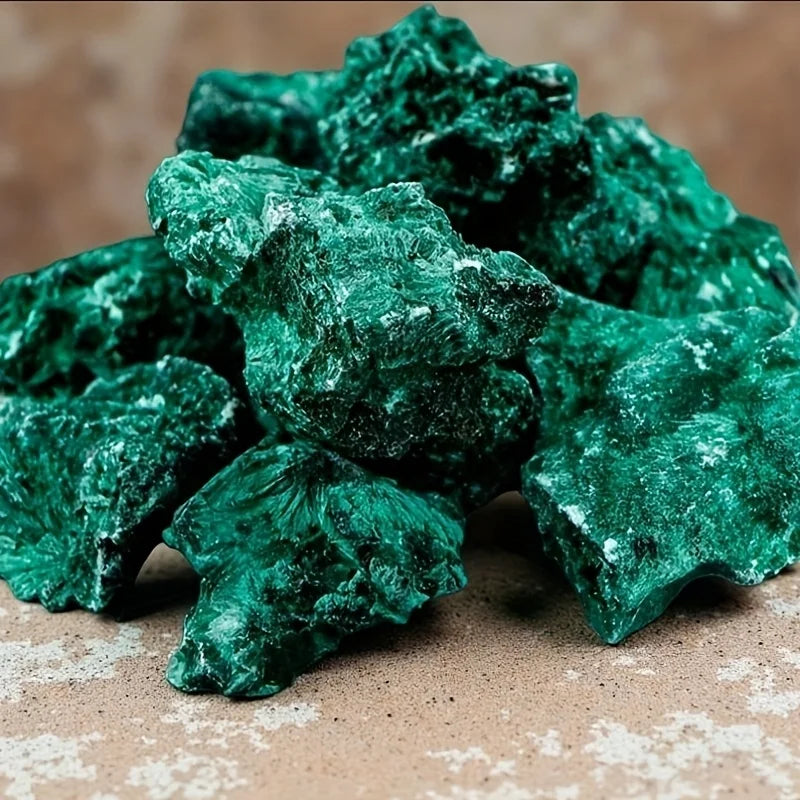 Bright Green Unpolished Natural Malachite Rough Specimen for Geology Study Present Crystal Decor