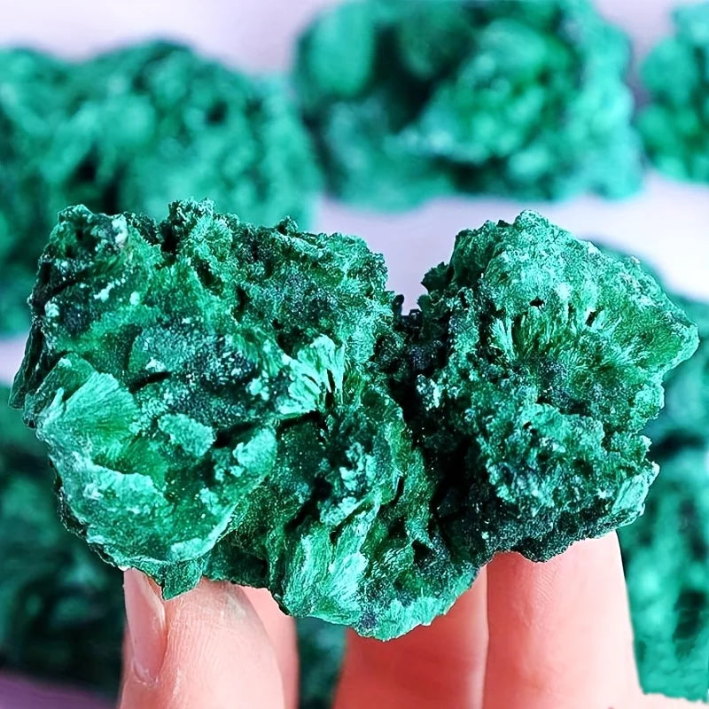 Bright Green Unpolished Natural Malachite Rough Specimen for Geology Study Present Crystal Decor