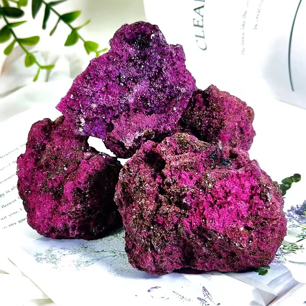 Unpolished Bright Red Natural Ruby Crystal Mineral Specimen for Geology Study Present - Standard