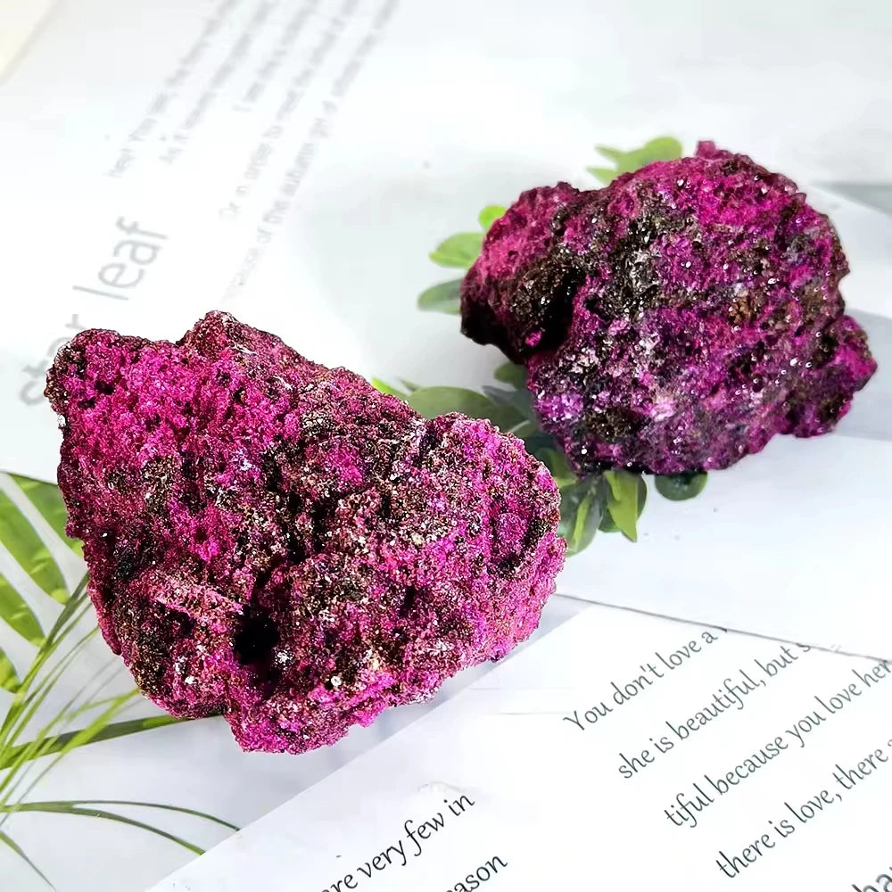 Unpolished Bright Red Natural Ruby Crystal Mineral Specimen for Geology Study Present