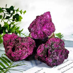 Unpolished Bright Red Natural Ruby Crystal Mineral Specimen for Geology Study Present