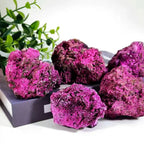 Unpolished Bright Red Natural Ruby Crystal Mineral Specimen for Geology Study Present
