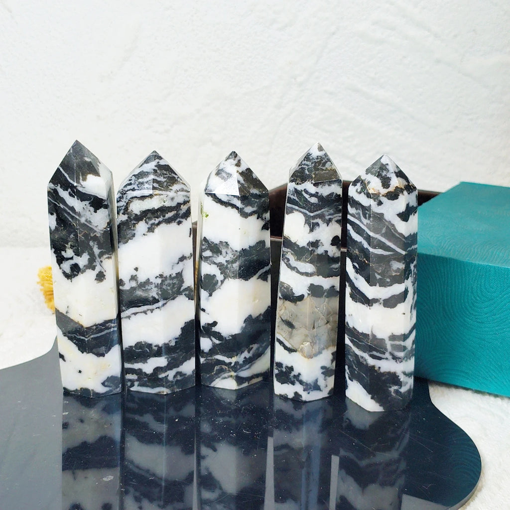 Black Zebra Jasper Tower Zebra Jasper Point Obelisk Jasper Crystal Tower