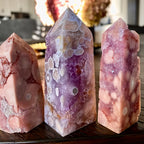 Carved Crystal Points Polished Pink Amethyst Agate Tower for Home Decoration Wedding Holiday Gift Eco-friendly