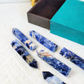 Crystal Gem Obelisk Polished Blue Sodalite Tower Crystal Point for Decoration