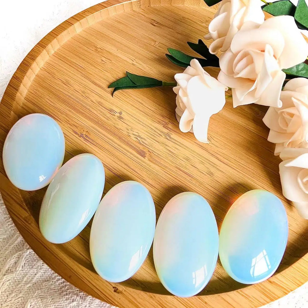 Crystal Stone White Opalite Palm Stone