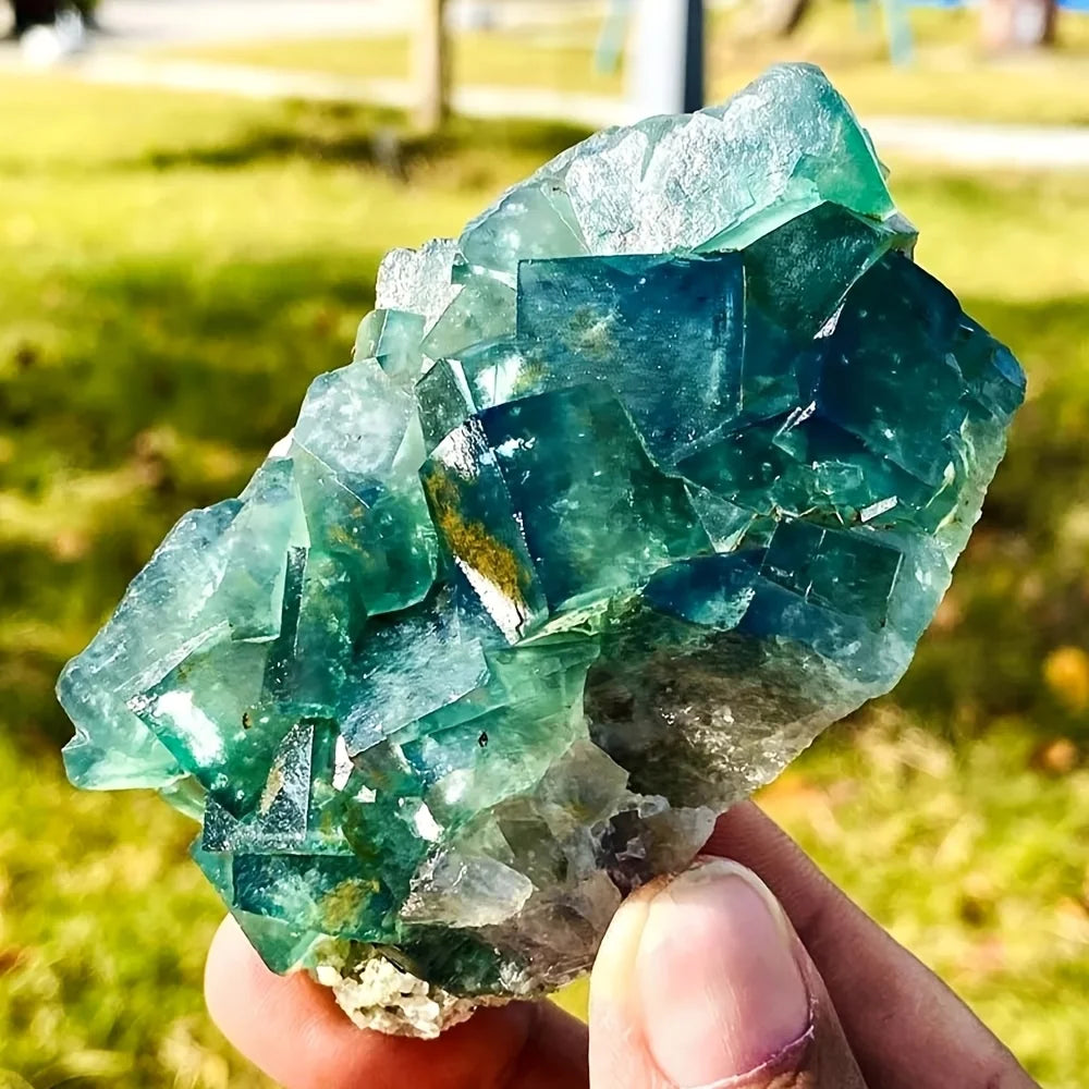 Deep Green Fluorite Crystal Cluster