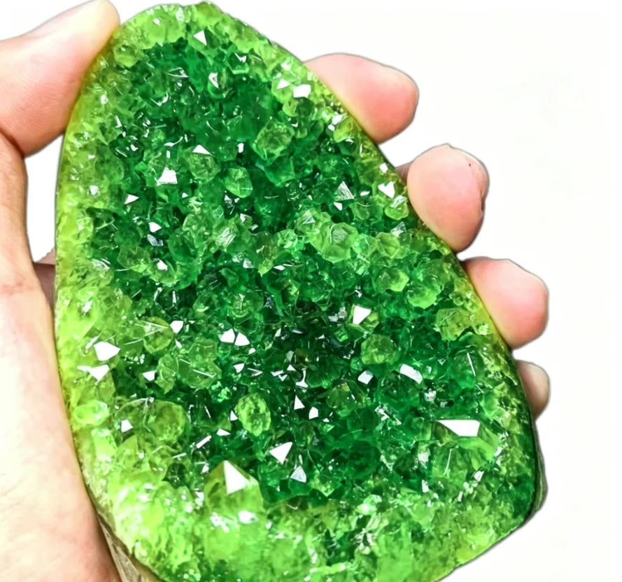 Crystal Raw Stones Mineral Specimen Clusters Green Geode Quartz Red Crystal Cluster