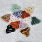 Hand Carved Natural Mixed Crystal Celtics Knot Polished for Crystal Home Decor
