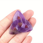 Hand Carved Natural Mixed Crystal Celtics Knot Polished for Crystal Home Decor