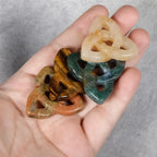 Hand Carved Natural Mixed Crystal Celtics Knot Polished for Crystal Home Decor
