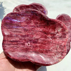 Hand Carved Natural Red Moonstone Freeform Bowl Polished for Crystal Home Decor