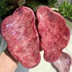 Hand Carved Natural Red Moonstone Freeform Bowl Polished for Crystal Home Decor