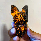 Crystal Carving Polished Yooperlite Bat with UV Reaction for