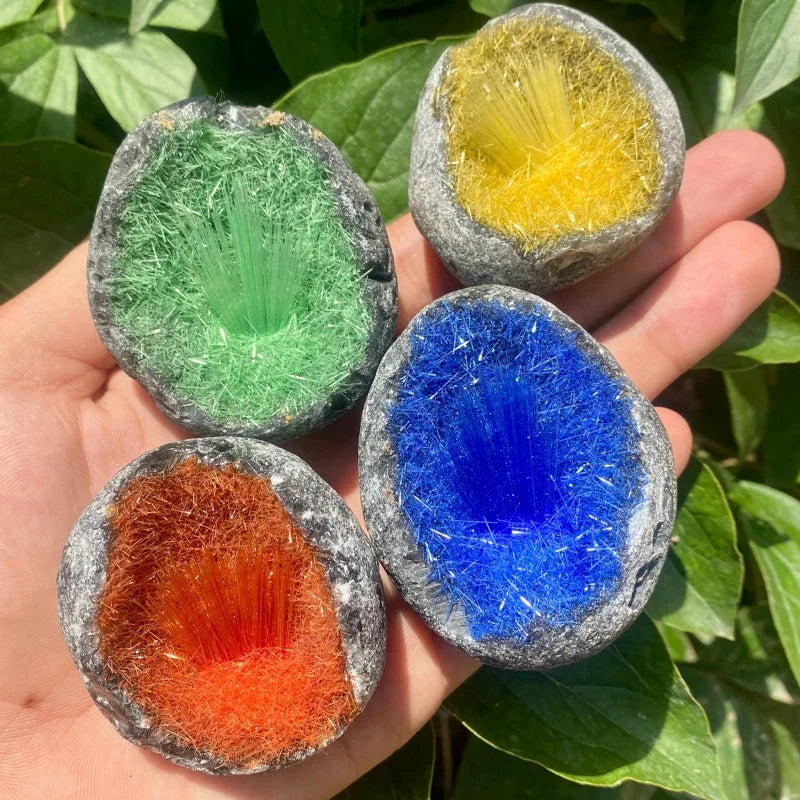 Crystal Crafts Multiple Colors Goethite Specimen Egg for Home Decoration and Gifts