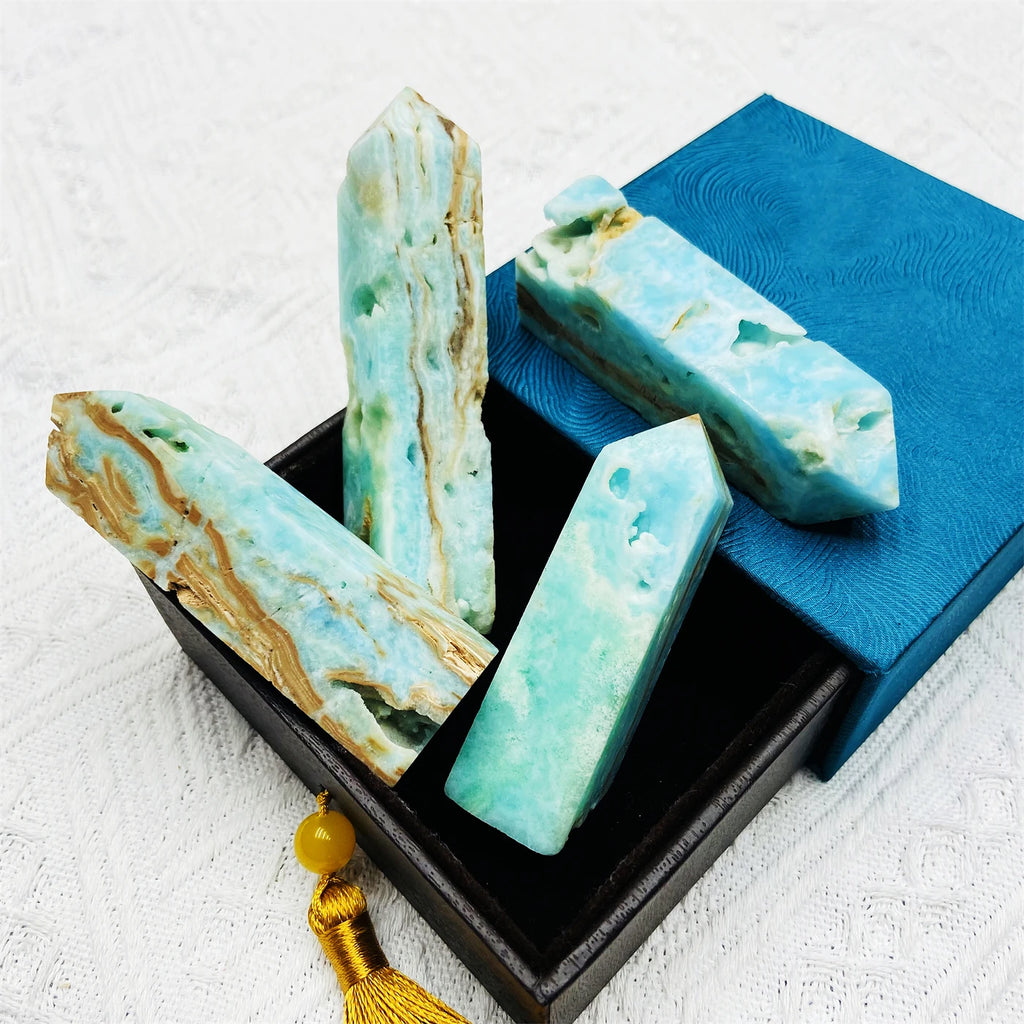 Gemstone Crystal Tower Blue Aragonite Tower