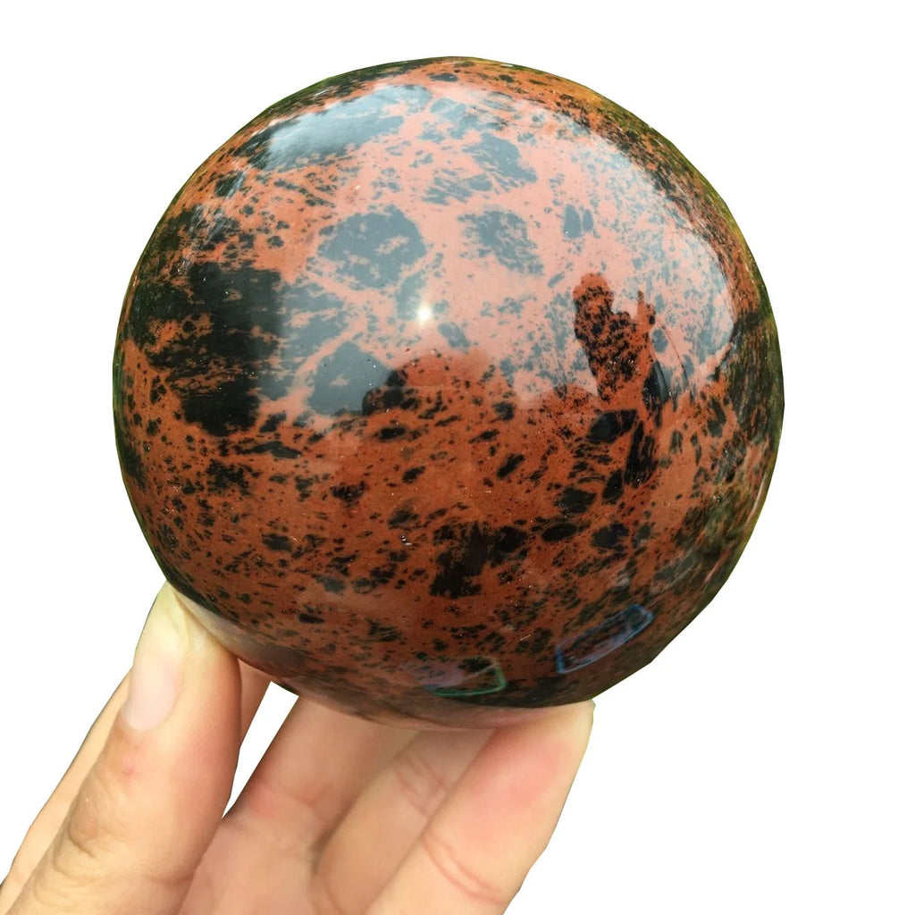 Crystal Ball Spheres Red Obsidian Ball Hand Polished Ornament for Home Decoration