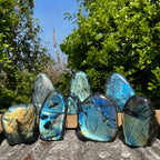 Crystal Crafts Blue and purple Labradorite Freeform Sphere Bowl Polished Natural Stone for Decoration