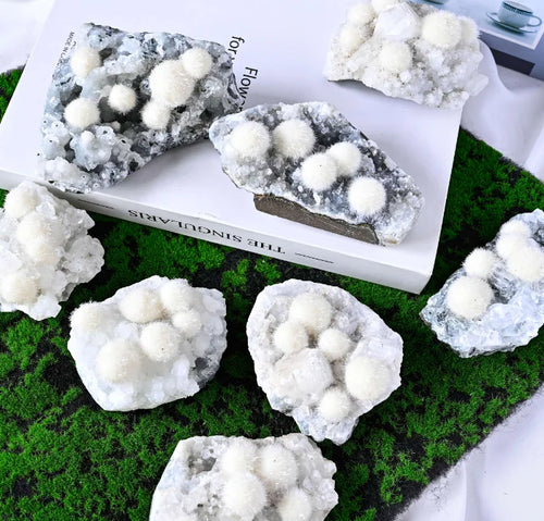 Crystal Craft Apophyllite Fisheye Stone Hairball Cluster for Valentine's Day Gifts