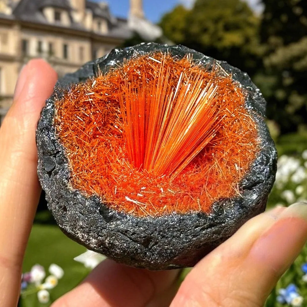 Crystal Crafts Orange Magnetite Quartz Clusters for Home Decoration