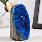 Man-Made Blue Geode Cluster Display